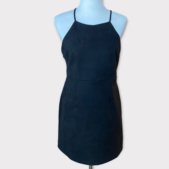 Little Black Edgy Mini Goth Sleeveless Halter Top Fitted Cocktail BodyCon Dress - Picture 1 of 8